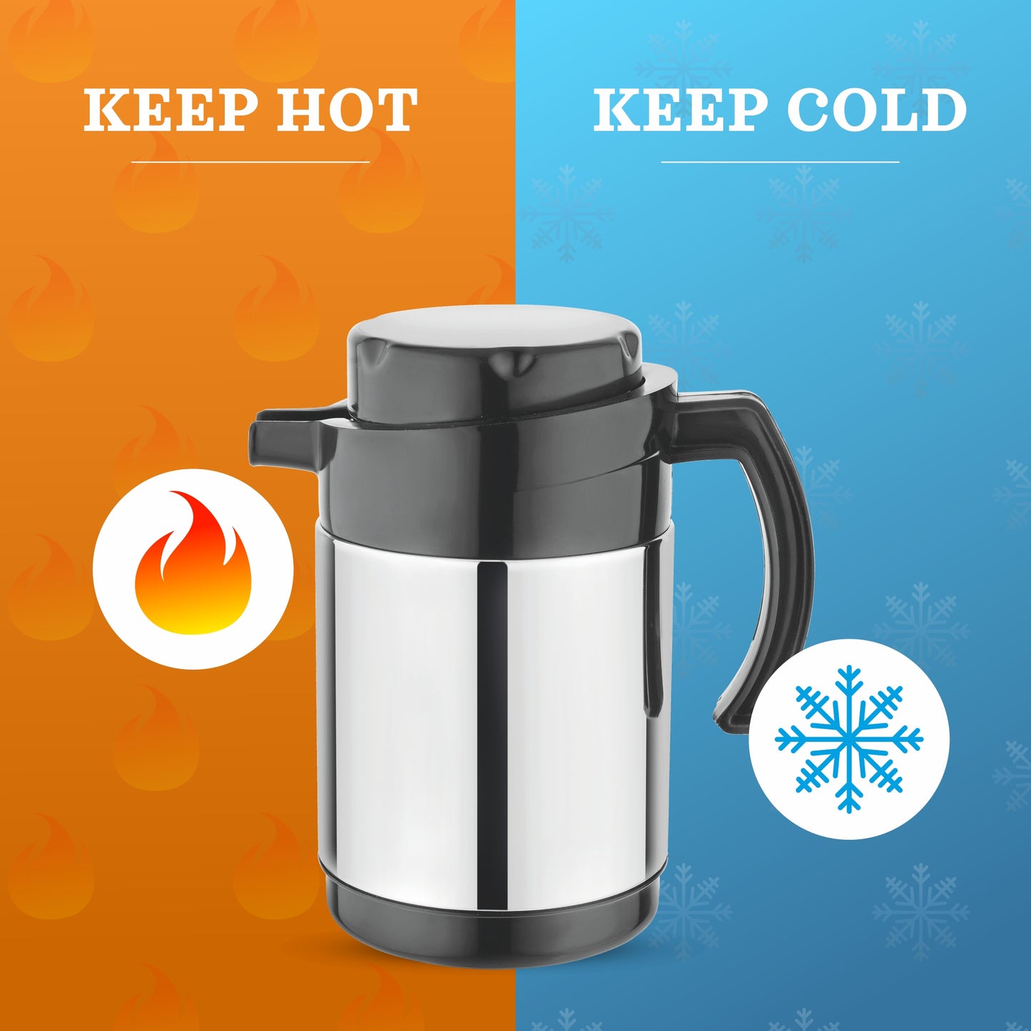 MTC Alora Stainless Steel Thermal Kettle |1000Ml,Silver | Double Walled Puff Insualted with Lid - Coffee/Tea kettle Heat & Cold Retention