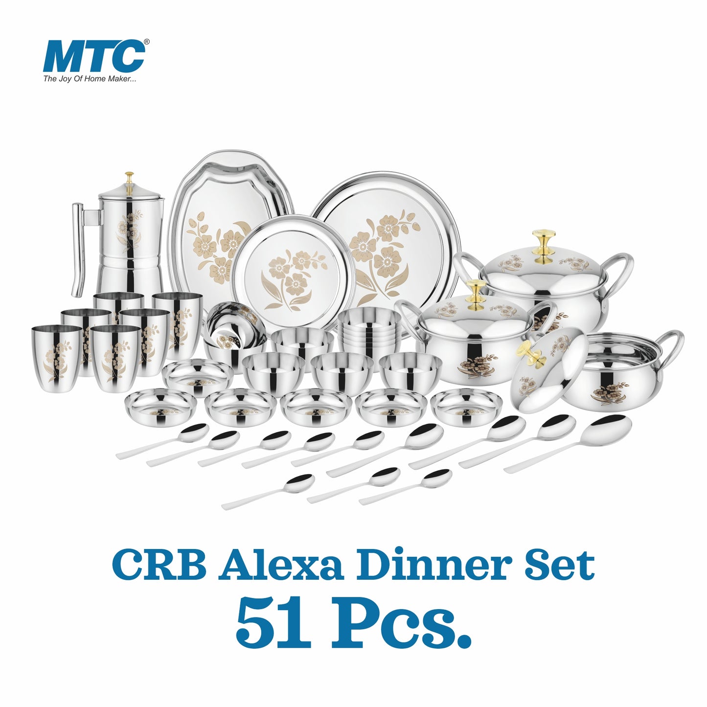 CRB Stainless Steel 51 Pcs Dinner Set