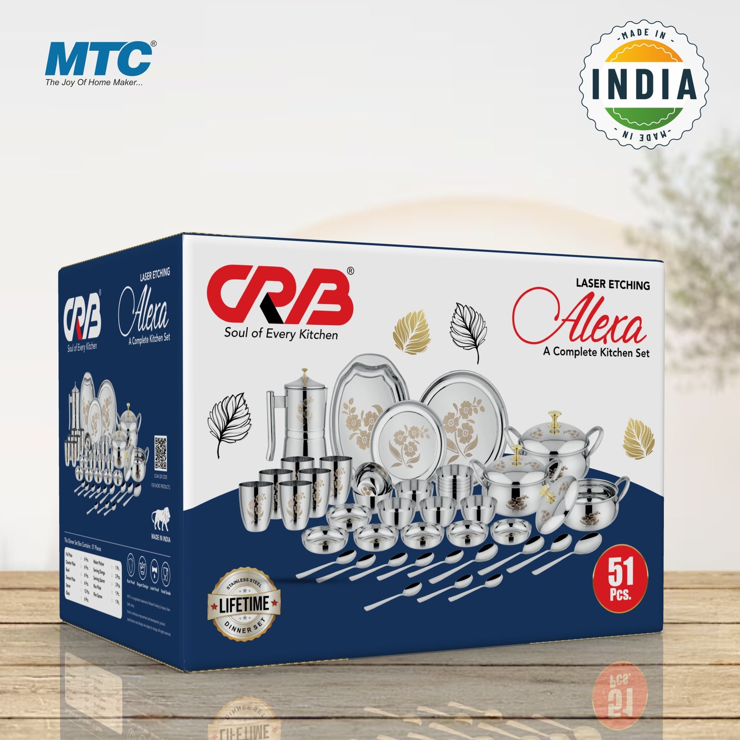 CRB Stainless Steel 51 Pcs Dinner Set