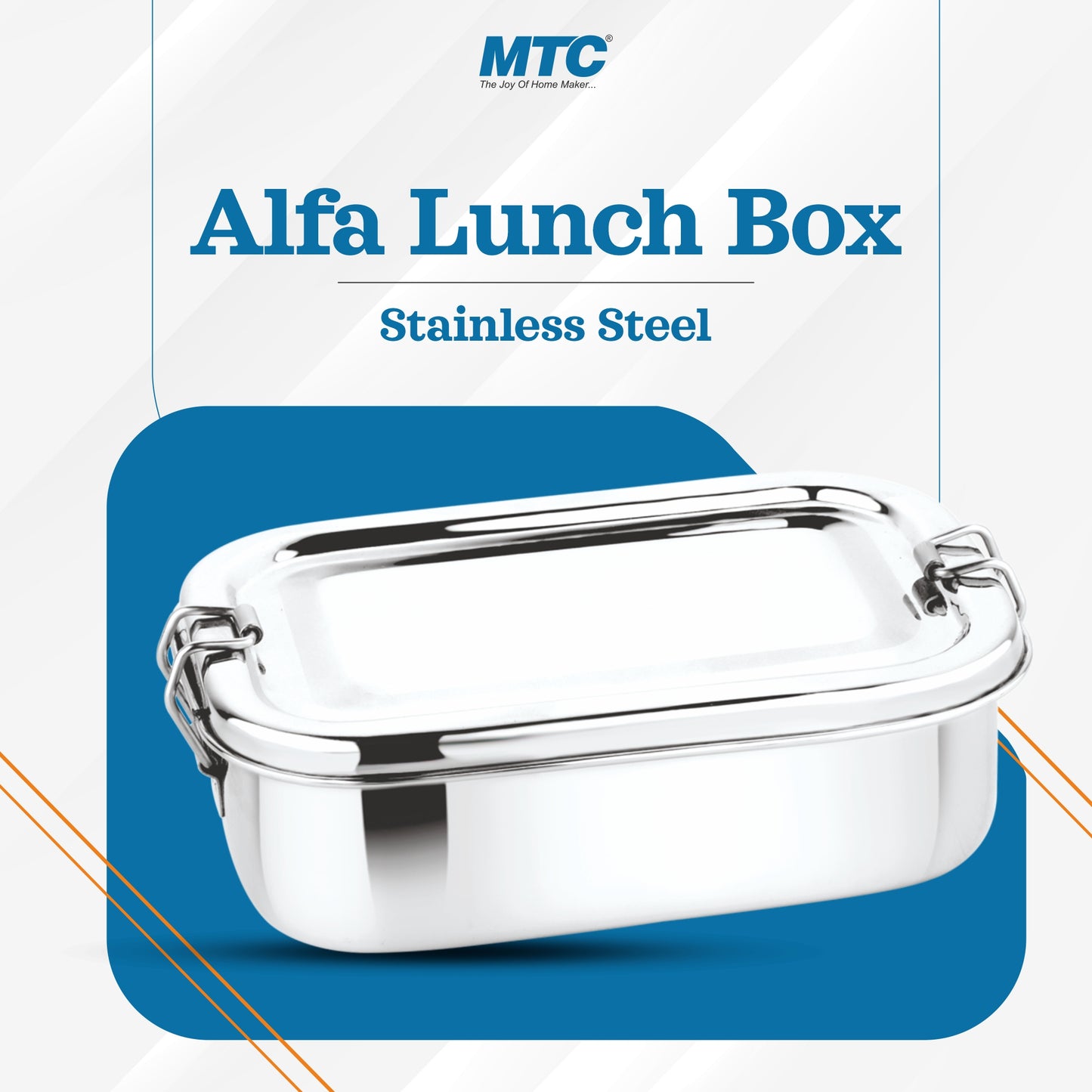 MTC Stainless Steel Rectangle Lunch Box, Leak-Proof Container