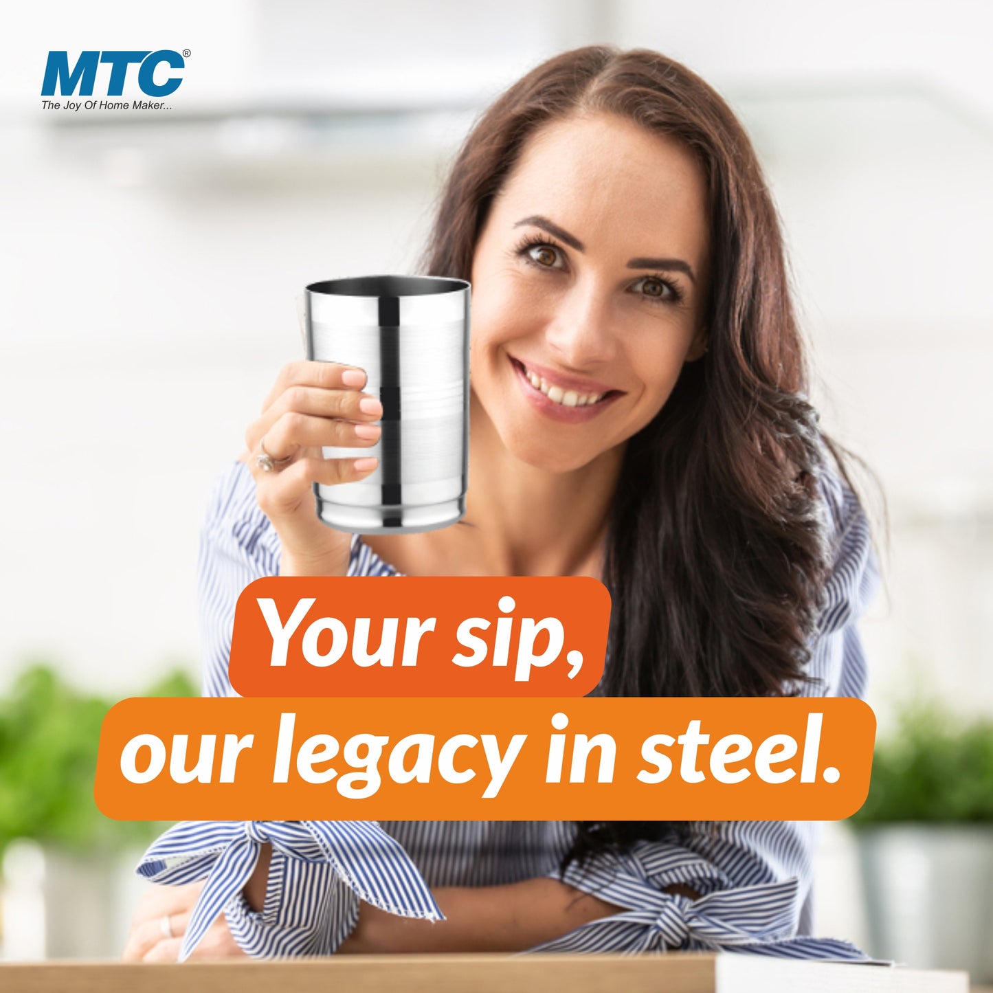 Amarpali Stainless Steel Glass Set of 6 | Mirror Polish | Ideal for Serving Water, Juice, Cold Drinks & Lemonade