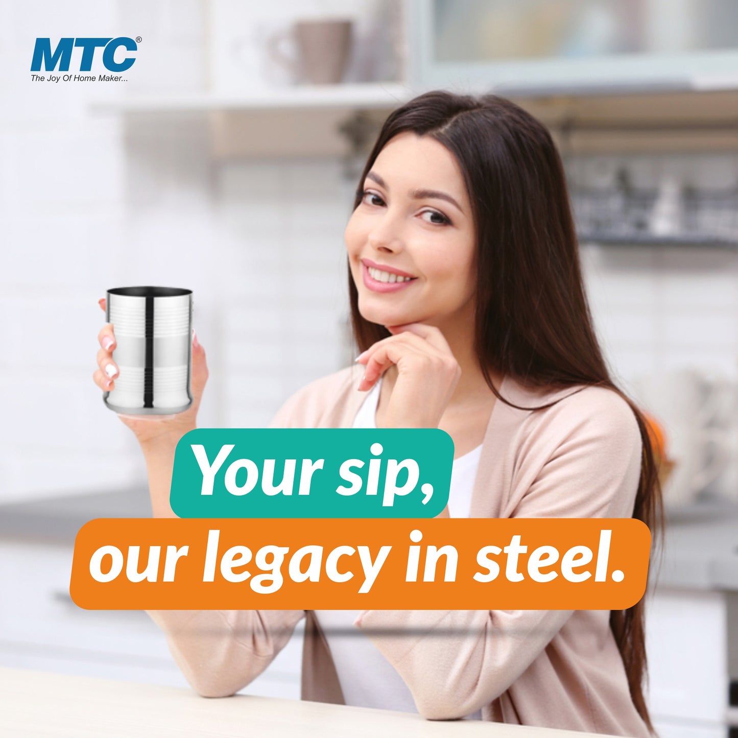 Meru Stainless Steel Glass Set of 6 | Mirror Polish | Ideal for Serving Water, Juice, Cold Drinks & Lemonade