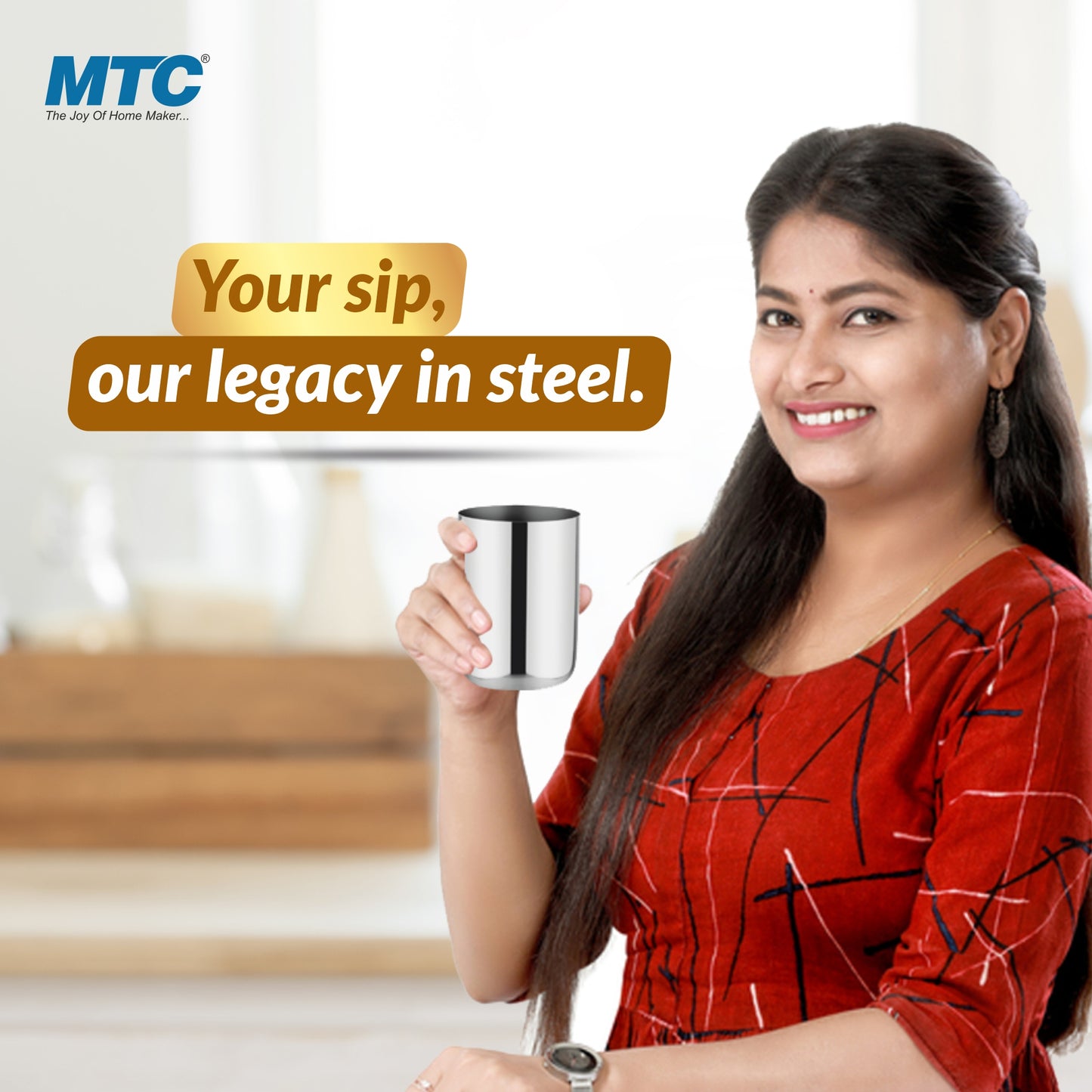 Royal Stainless Steel Glass Set of 6 | Mirror Polish | Ideal for Serving Water, Juice, Cold Drinks & Lemonade