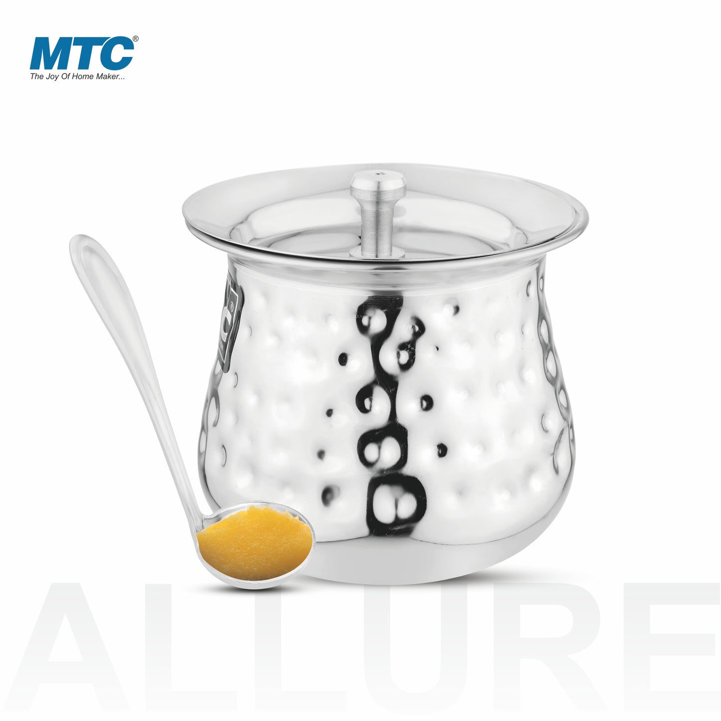 Allure Stainless Steel Oil and Ghee Container With Spoon for Kitchen | Multipurpose Oil Container