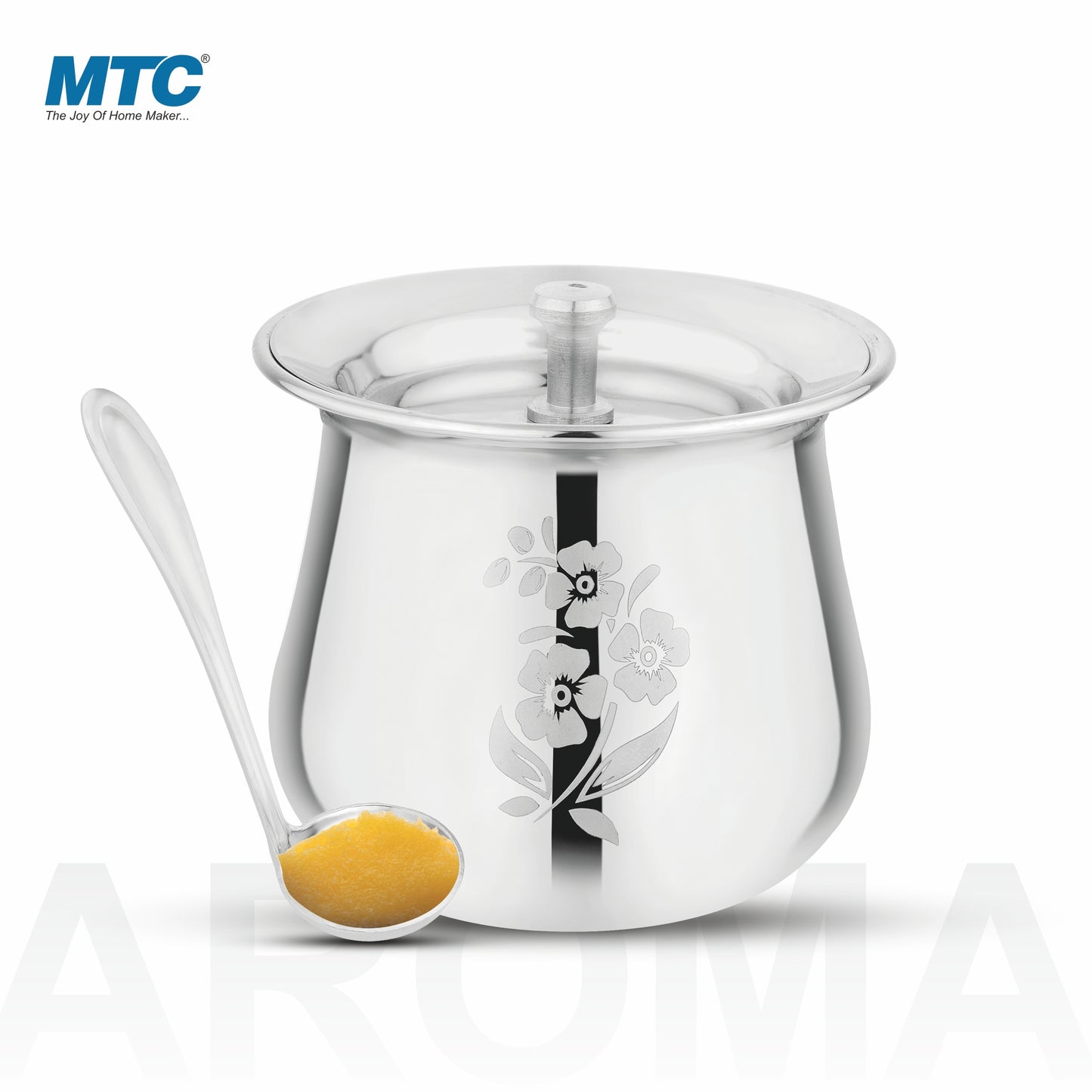 Aroma Stainless Steel Oil and Ghee Container With Spoon for Kitchen | Multipurpose Oil Container