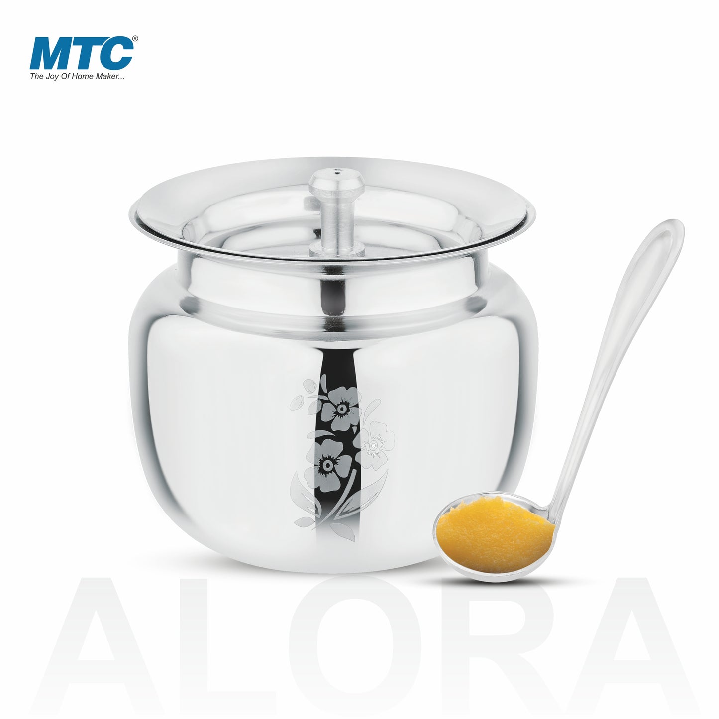Alora Stainless Steel Oil and Ghee Container With Spoon for Kitchen | Multipurpose Oil Container