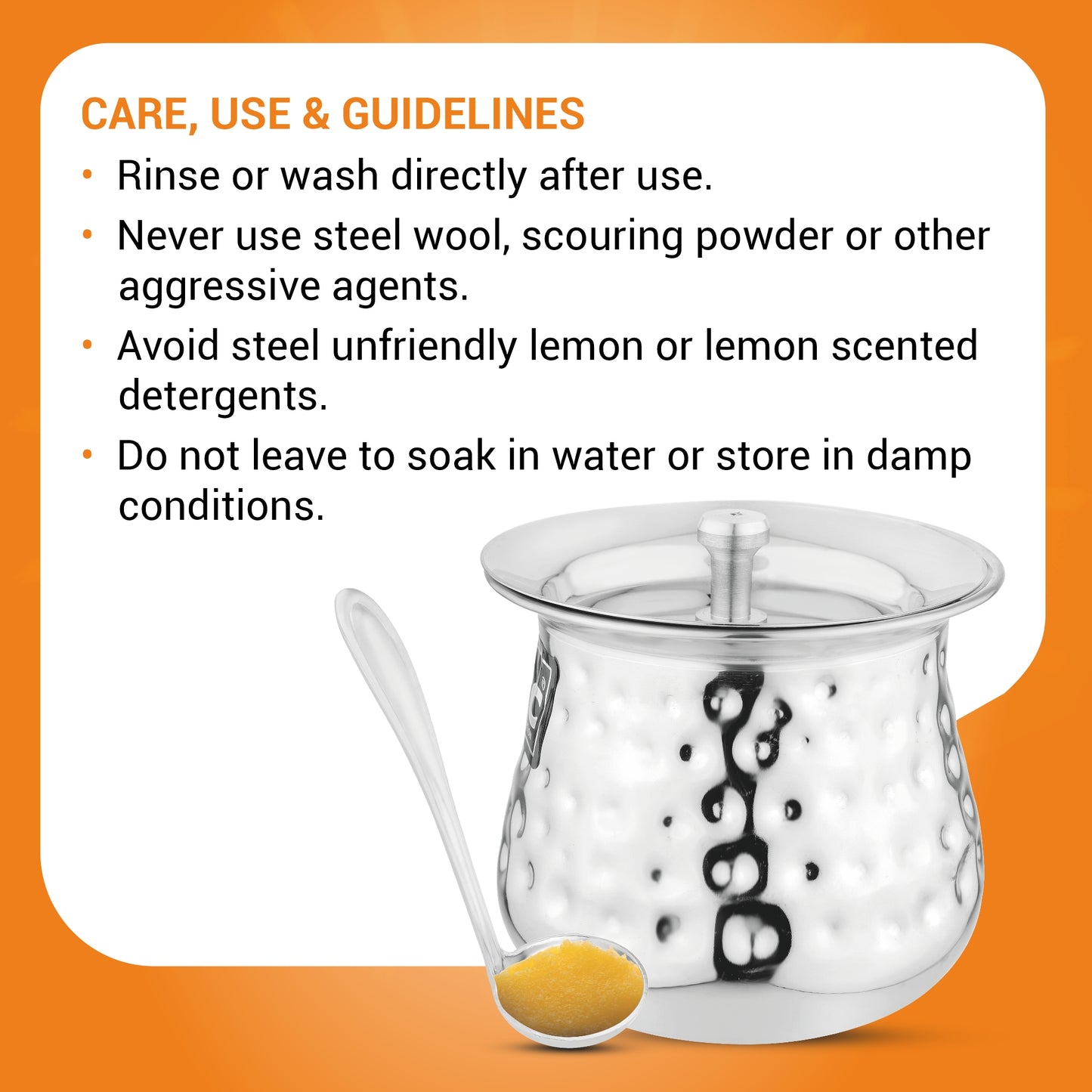 Allure Stainless Steel Oil and Ghee Container With Spoon for Kitchen | Multipurpose Oil Container