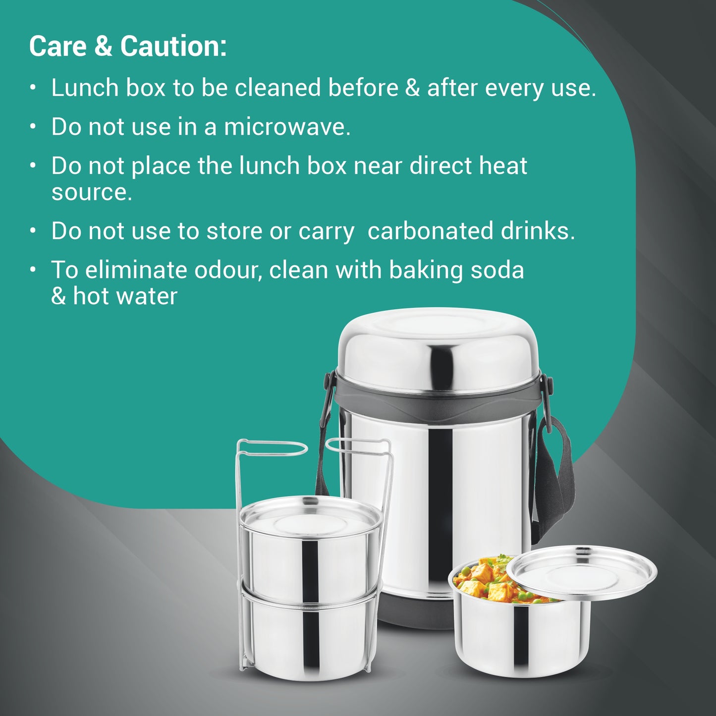 Hungry Beast Stainless Steel Puff Insulated Hot and Cold Lunch Box