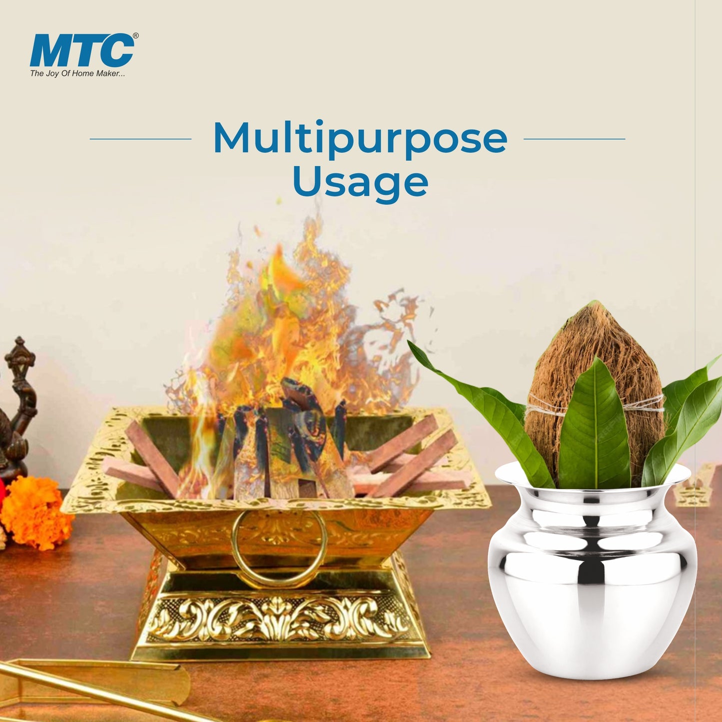 Heavy Stainless Steel Water Storage Lota/Kalash/Chambu/Tumbler for Pooja/Pongal/Marriage/Karvachauth