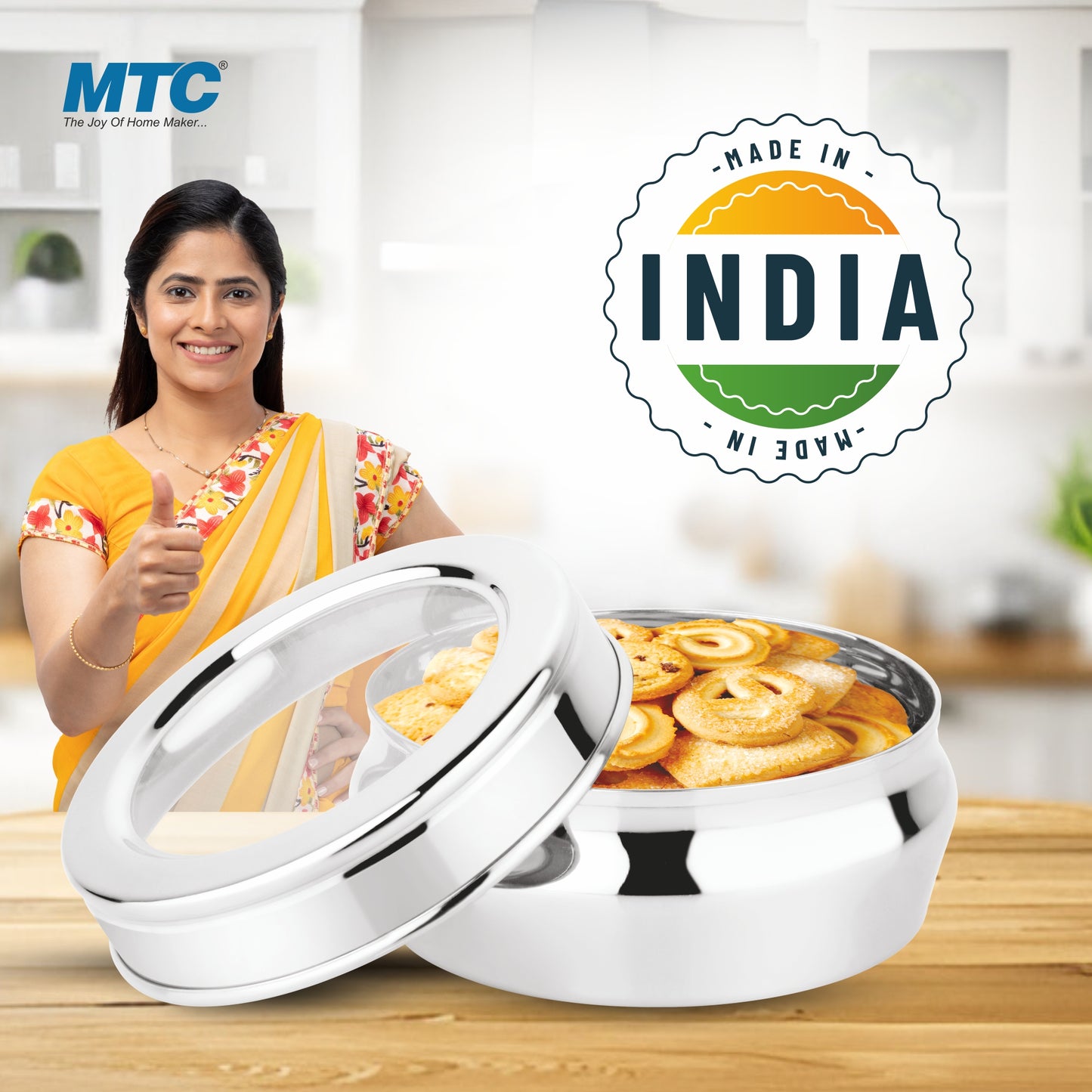 Stainless Steel Storage Container With See Through Lid  | Slim and Sleek Puri Chocolate Canisters | Namkeen Storage Dabba For Kitchen | Steel Multipurpose Storage Box