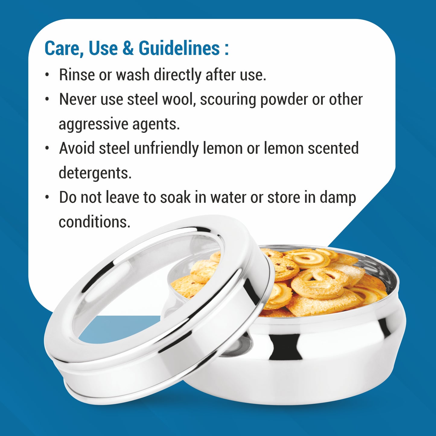 Stainless Steel Storage Container With See Through Lid  | Slim and Sleek Puri Chocolate Canisters | Namkeen Storage Dabba For Kitchen | Steel Multipurpose Storage Box