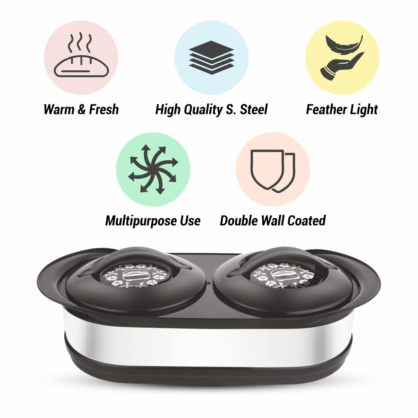 MTC Insulated Twin Casserole Set (850+850) Black