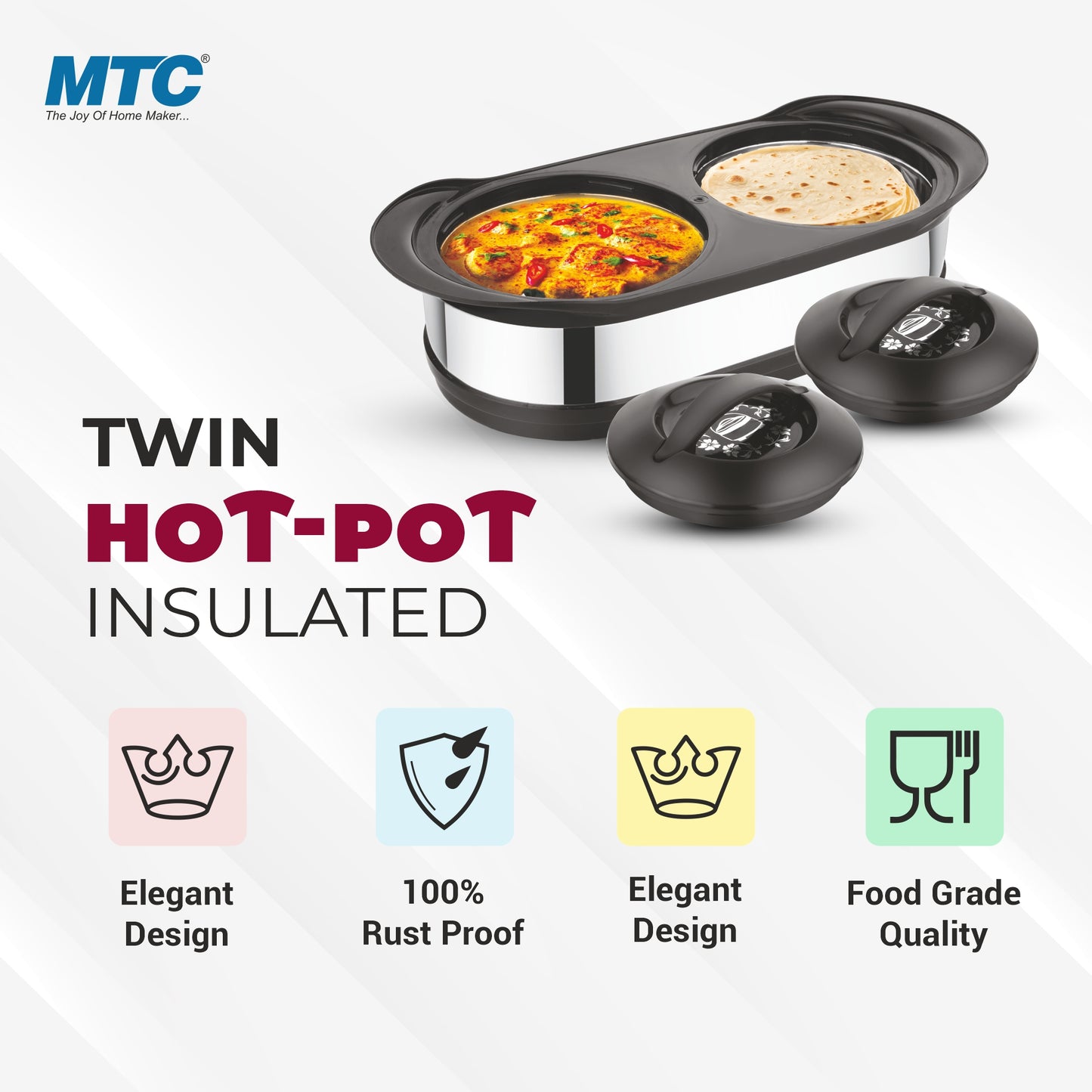 MTC Insulated Twin Casserole Set (850+850) Black