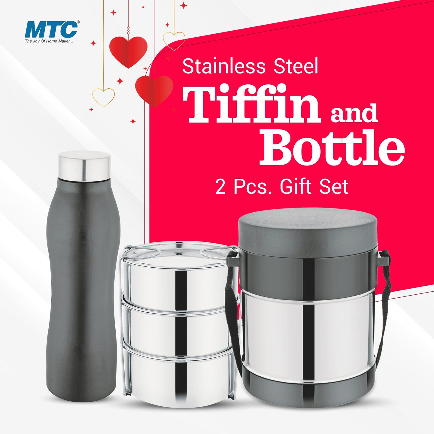 Hot Lunch box and Bottle 2 Pieces Gift Pack Combo