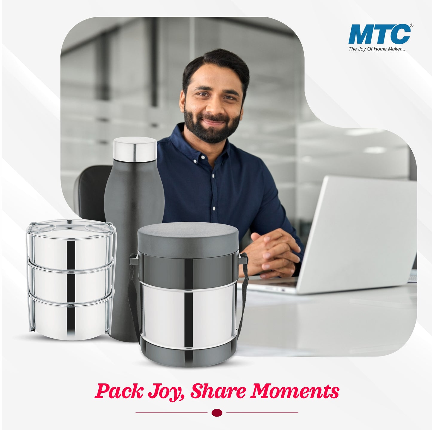 Hot Lunch box and Bottle 2 Pieces Gift Pack Combo