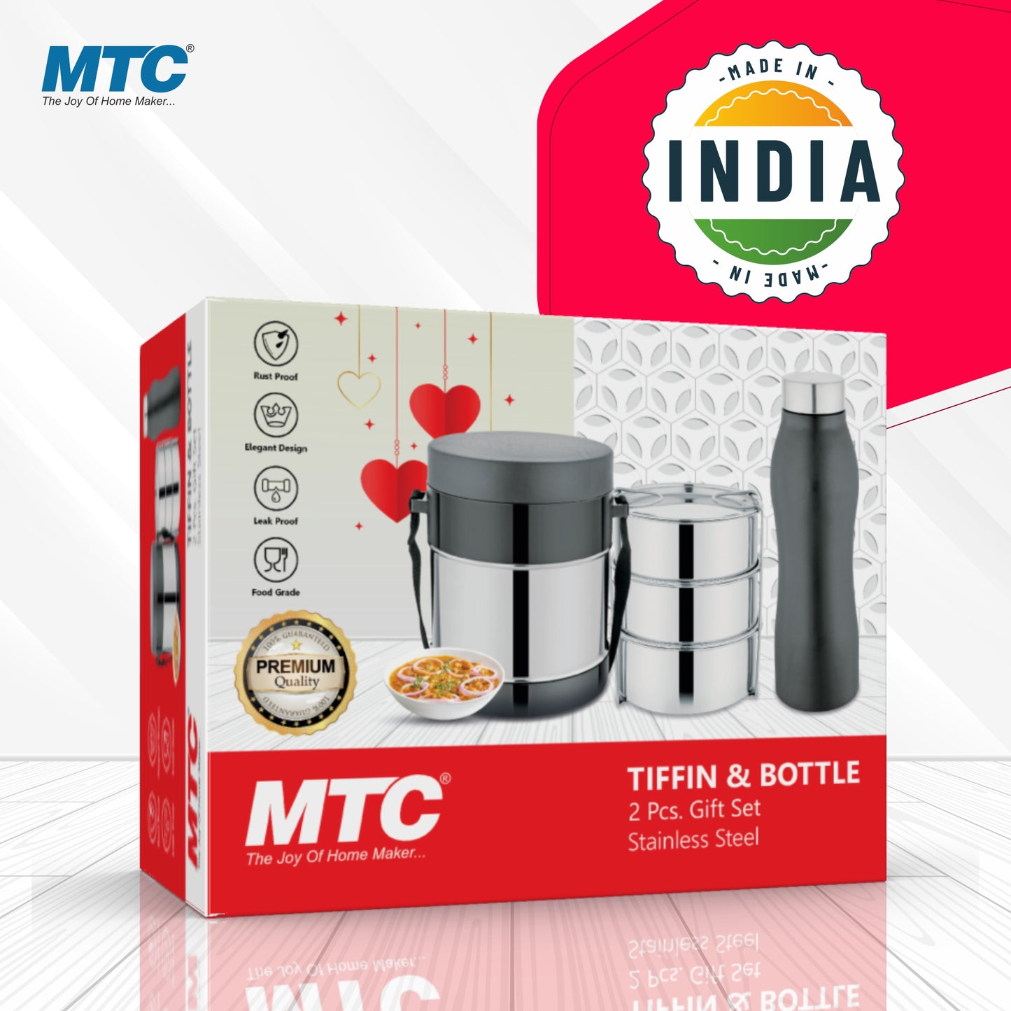 Hot Lunch box and Bottle 2 Pieces Gift Pack Combo