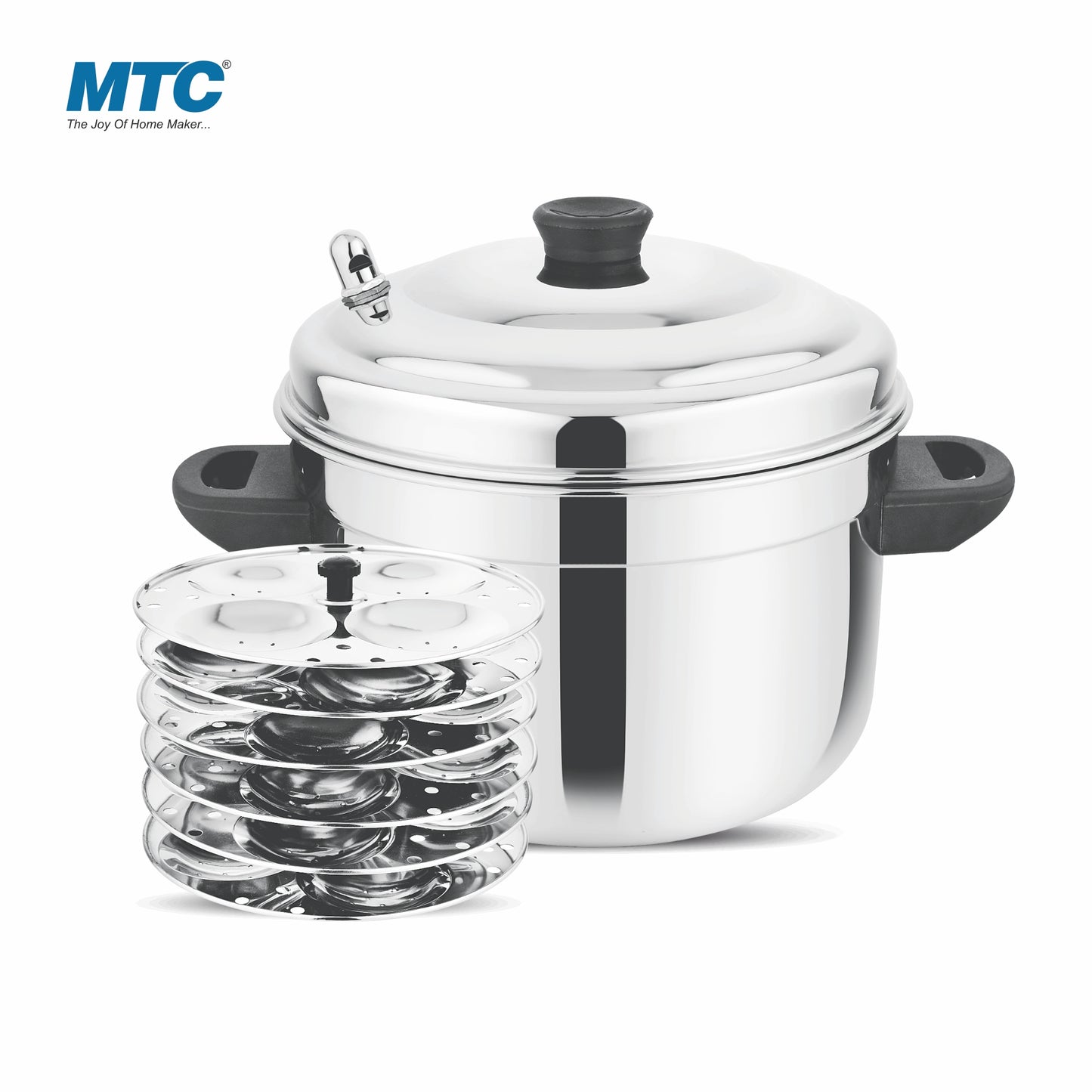 MTC Stainless Steel Idly Maker 6 Plates Compatible with Induction and Gas Stove